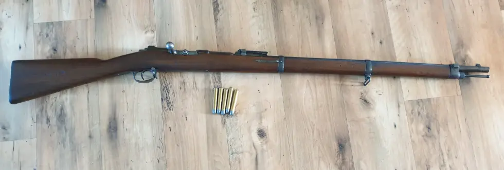 Historická opakovací puška Mauser 71/84 cal.11,15x60R Hezký pův. stav